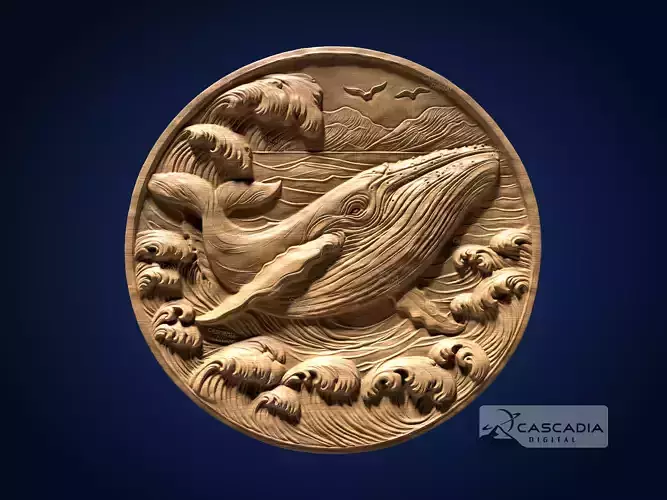 Whale Round - CNC Router Carving Casting animal