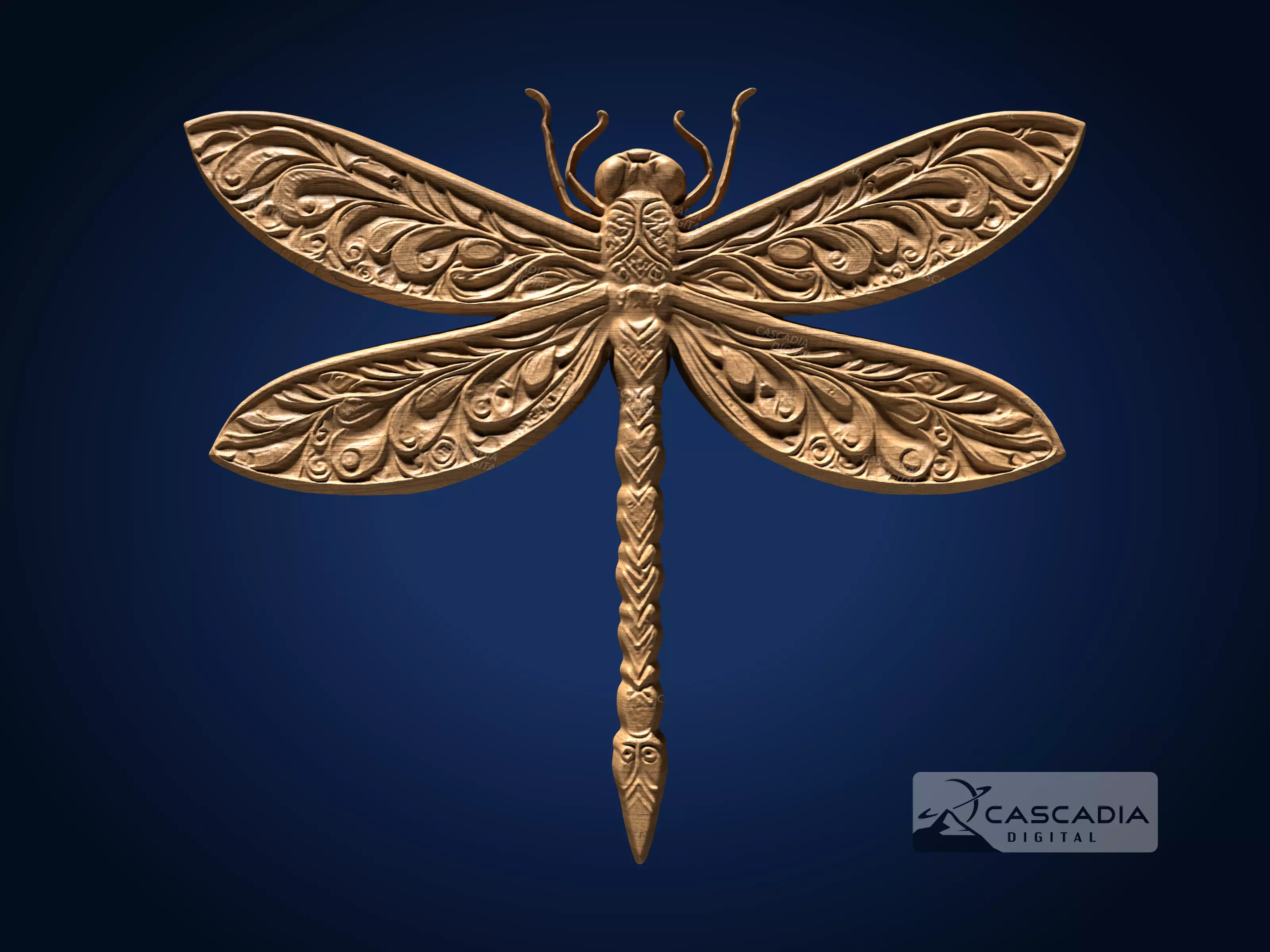 Dragonfly - CNC Router Carving Casting animal wildlife 3D print model_0