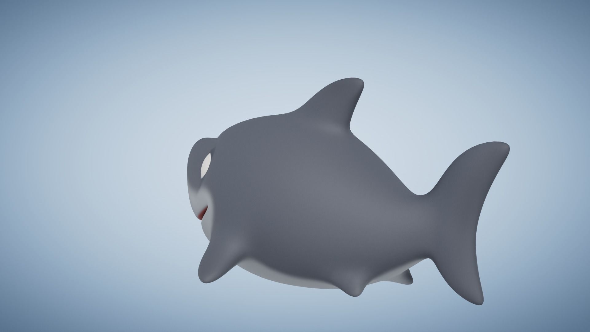 Rigged Cartoon Shark Low-poly 3D model_4