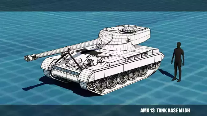 AMX 13 TANK BASE MESH Low-poly 3D model