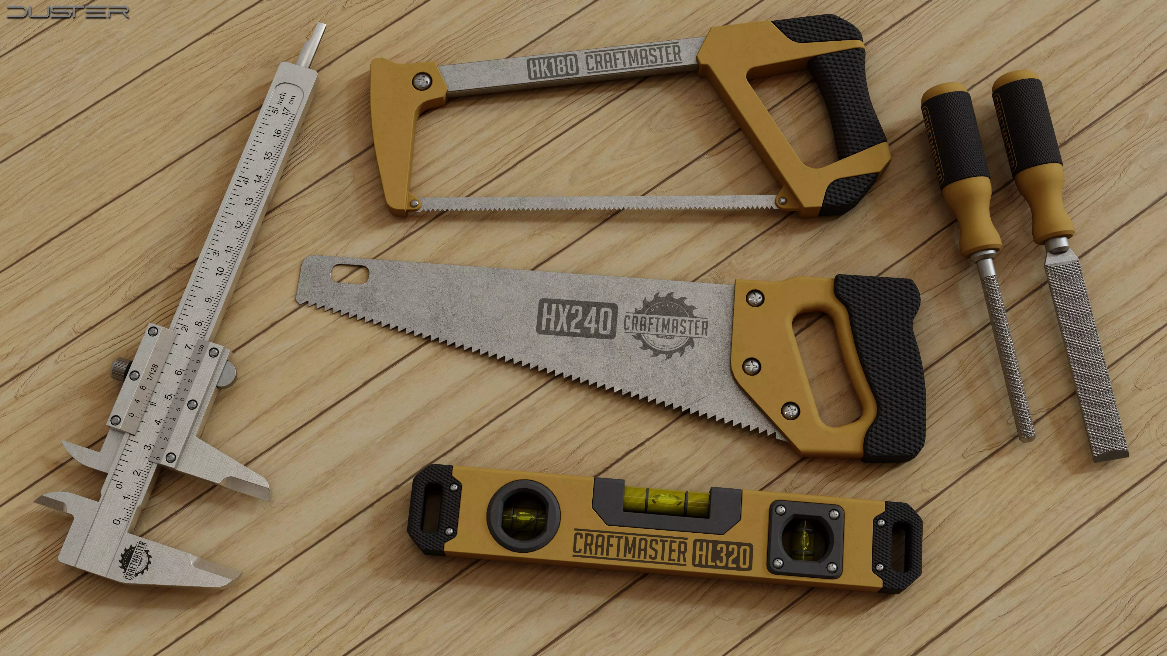 Woodworking Tools Set 3D model_0