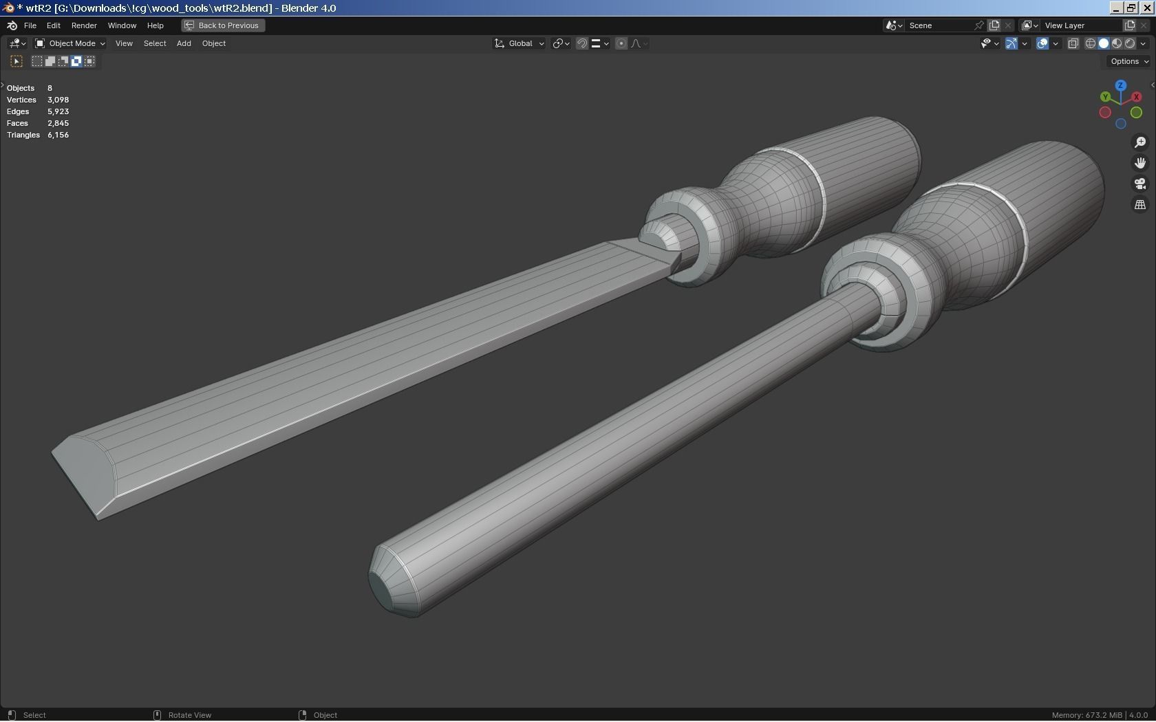Woodworking Tools Set 3D model_14