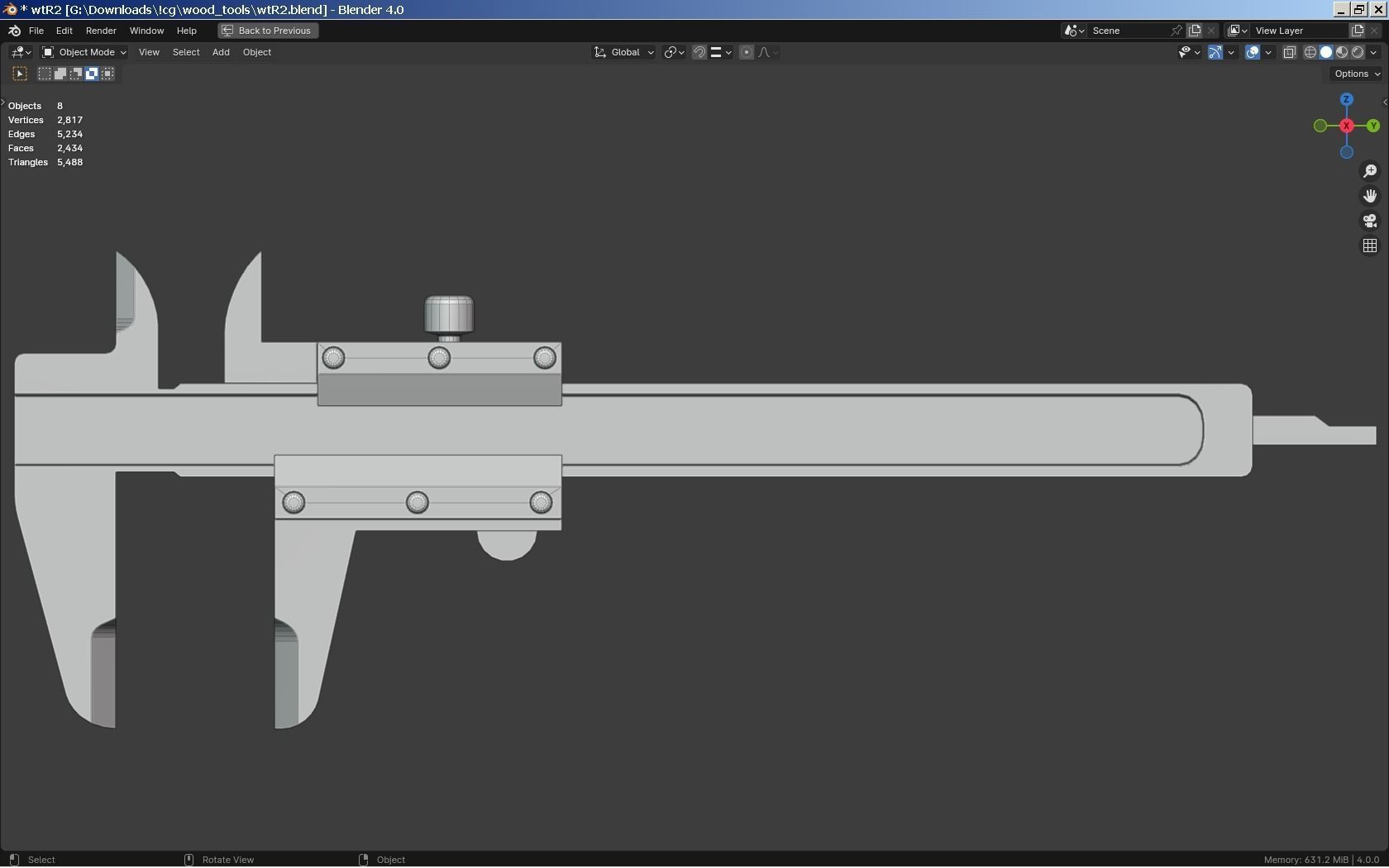 Woodworking Tools Set 3D model_6