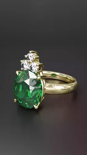 Emerald and Diamonds Ring