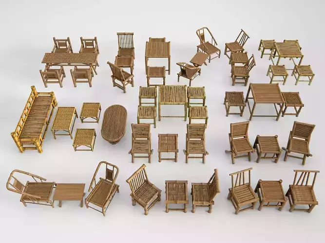 Bamboo table and chair 1