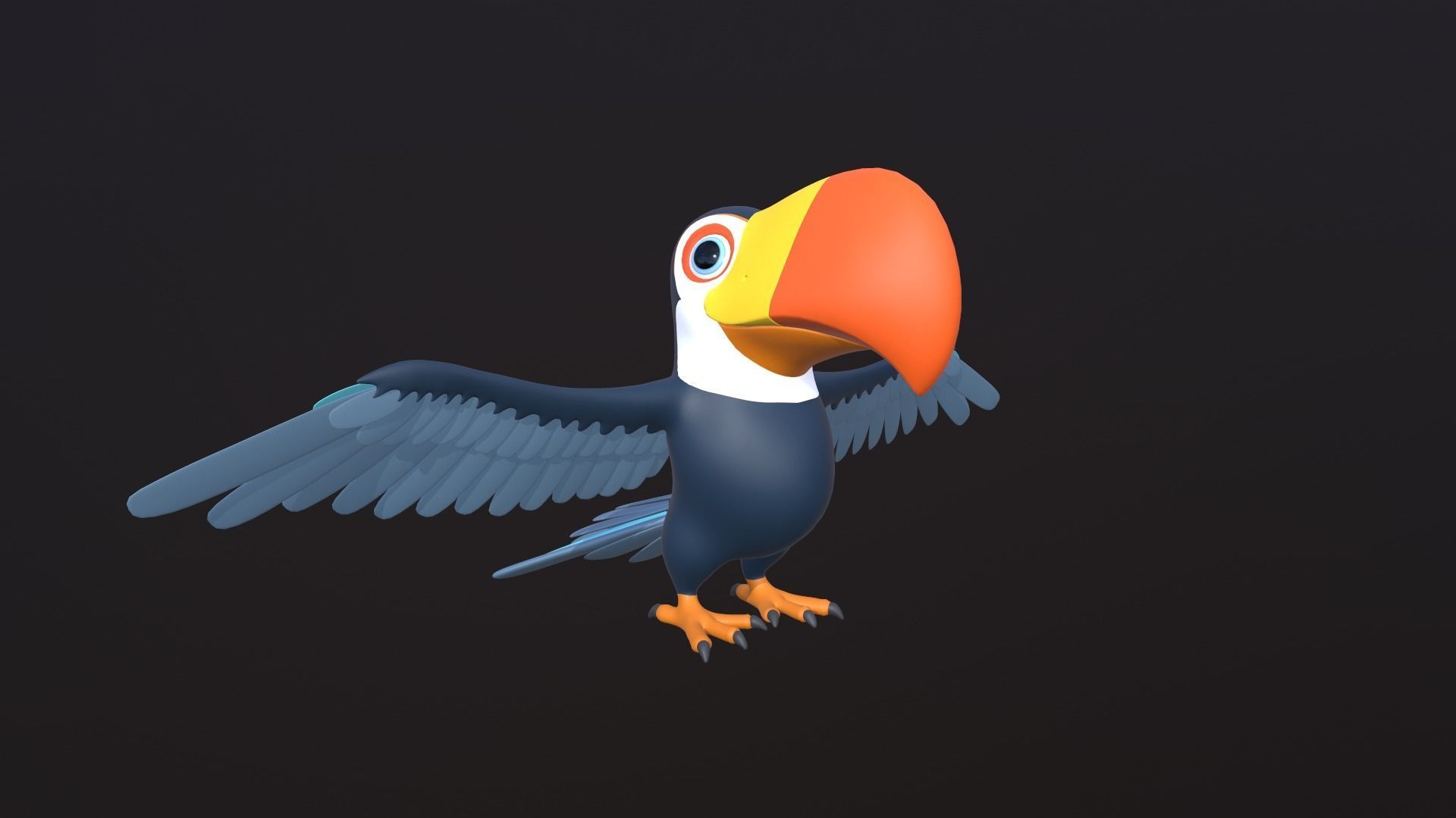 Asset - Cartoons - Animal -Toucan Rigged 3D model  3D model_3