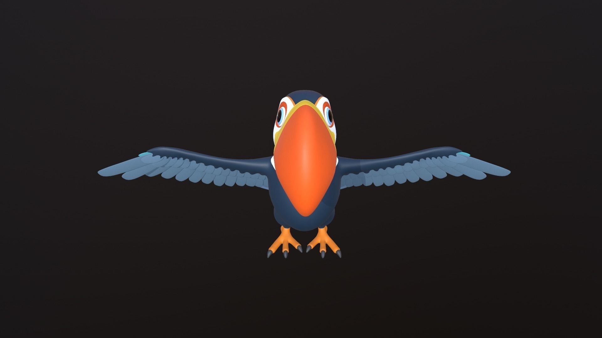 Asset - Cartoons - Animal -Toucan Rigged 3D model  3D model_9
