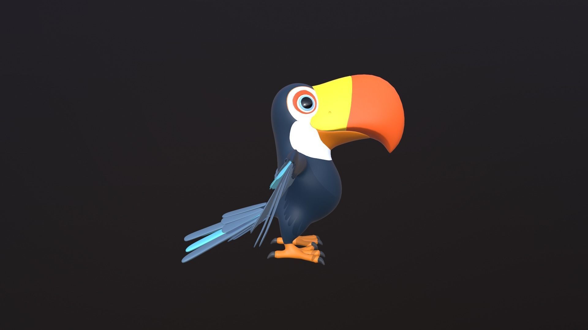 Asset - Cartoons - Animal -Toucan Rigged 3D model  3D model_4