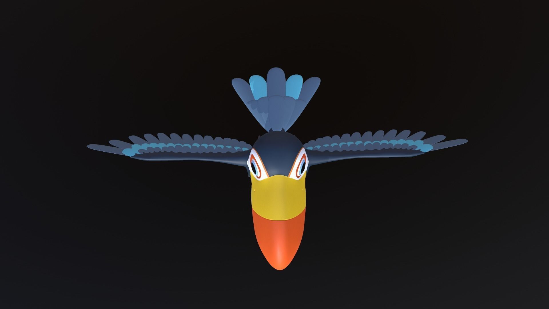 Asset - Cartoons - Animal -Toucan Rigged 3D model  3D model_10