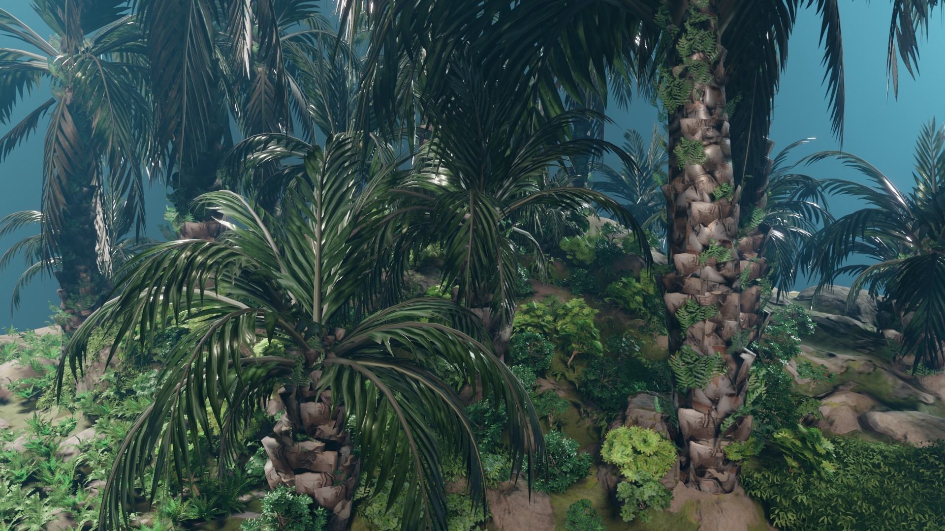 Oil Palm  Forest Tropical plant Low-poly 3D model_4