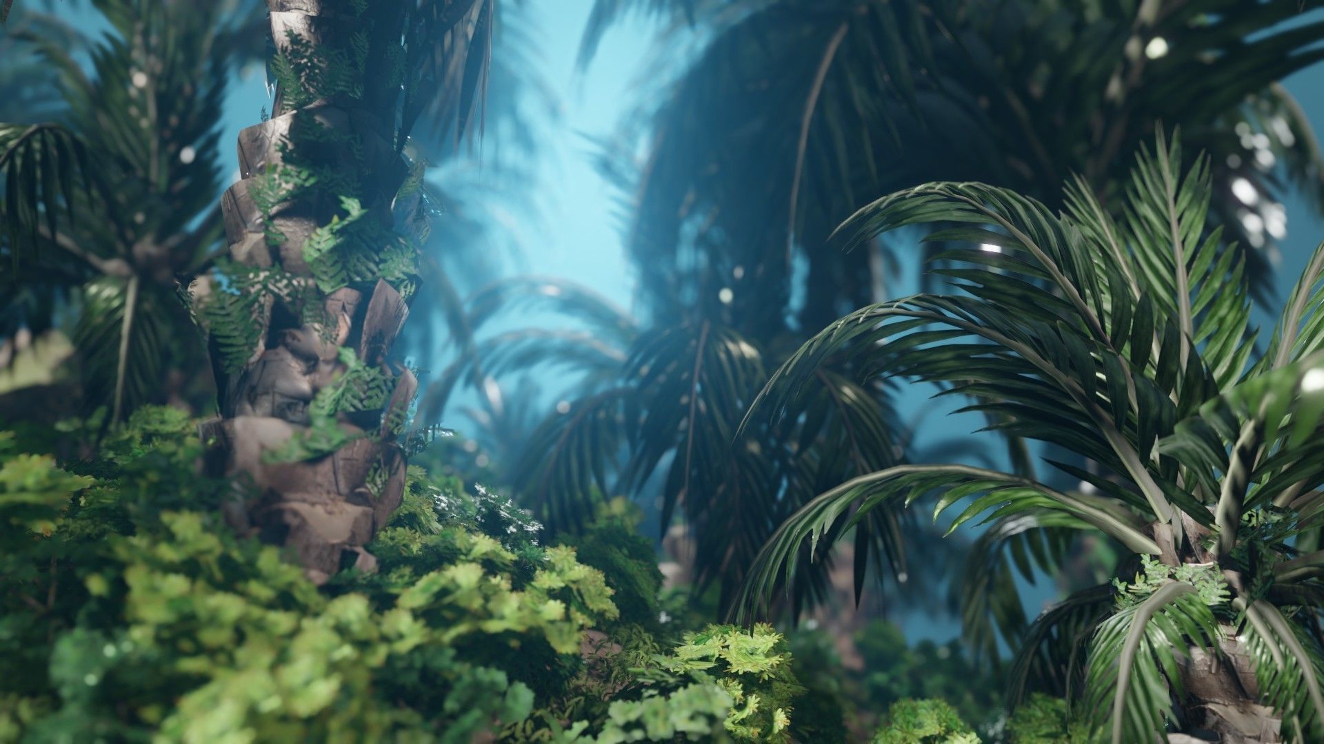 Oil Palm  Forest Tropical plant Low-poly 3D model_6