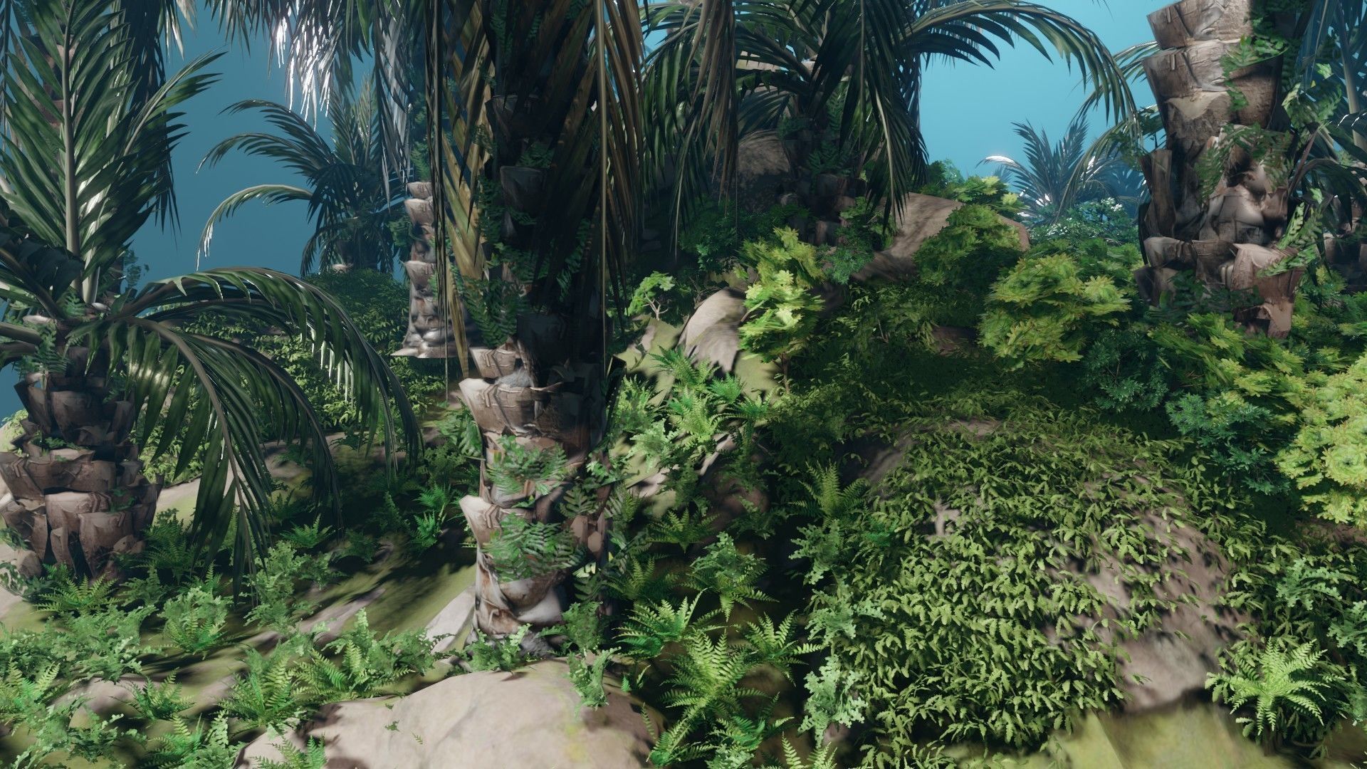 Oil Palm  Forest Tropical plant Low-poly 3D model_3