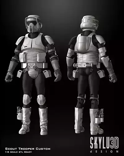 Scout Trooper One6 Scale Custom STL Files 3D print model