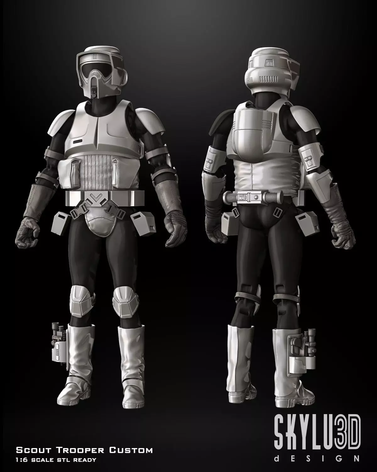 Scout Trooper One6 Scale Custom STL Files 3D print model_0