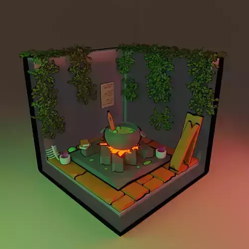 Toon Blender Room Low Poly Cartoony