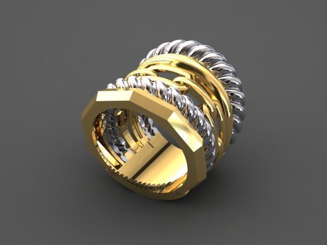 David Yurman ring 3D print model_3