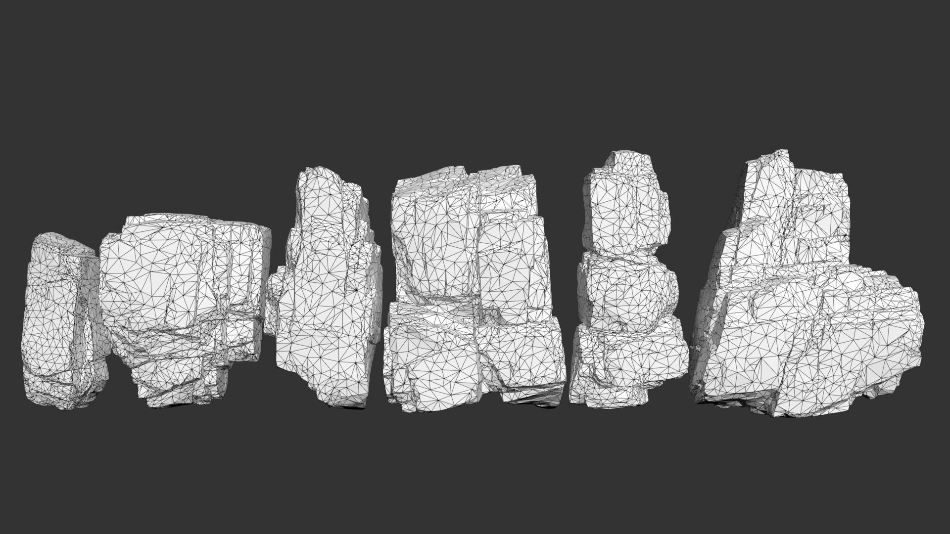 6 Modular Cliff Rocks - 240804 Low-poly 3D model_8