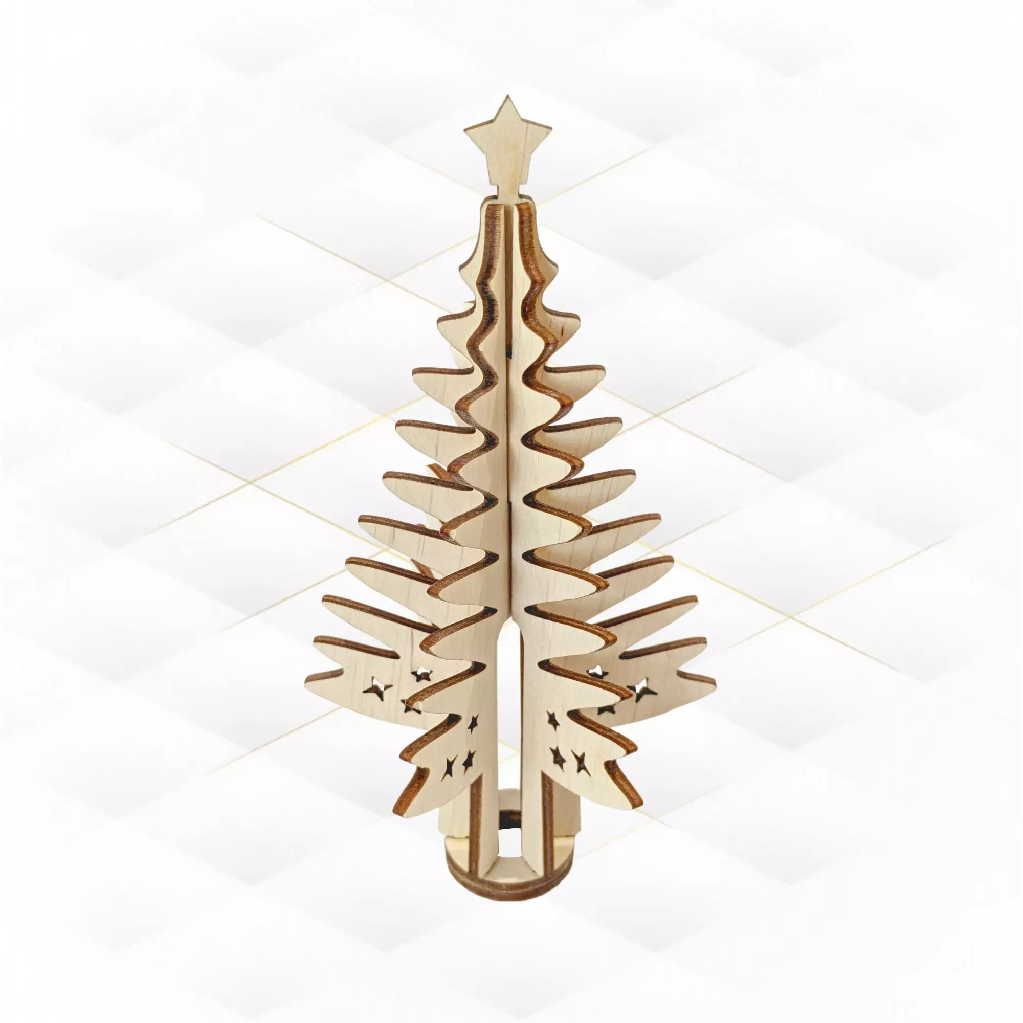 Christmas Tree Topper laser cut design Svg dxf files 3D print model_0