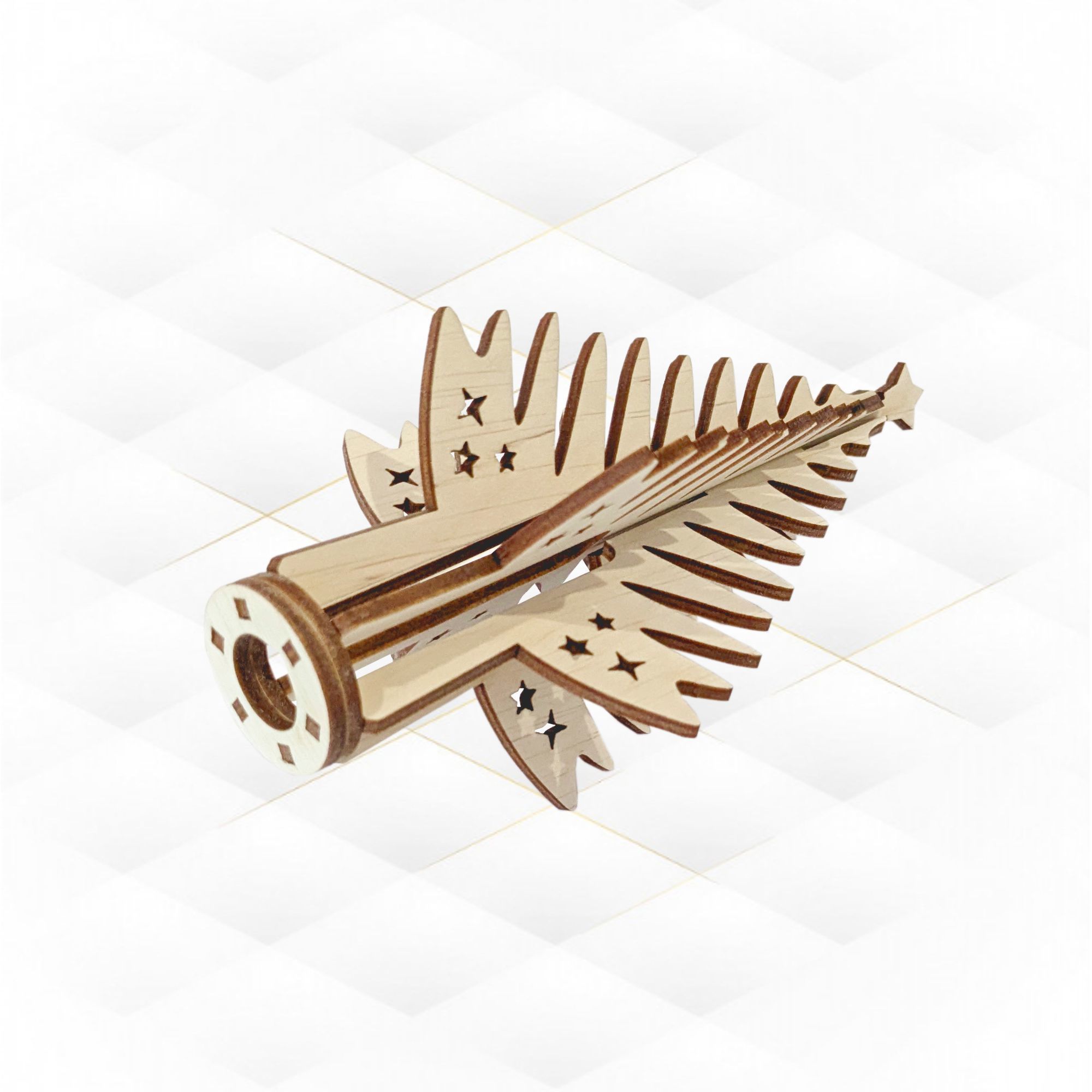 Christmas Tree Topper laser cut design Svg dxf files 3D print model_3