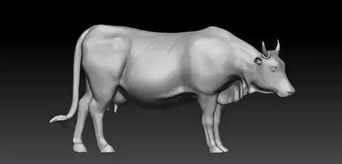 cow high detail model for printing and gaming