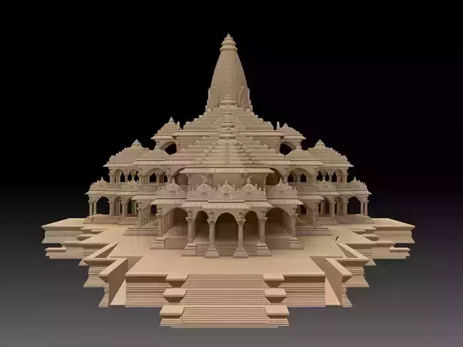 Ram mandir hindu temple Ayodhya for 3d Print  3D print model