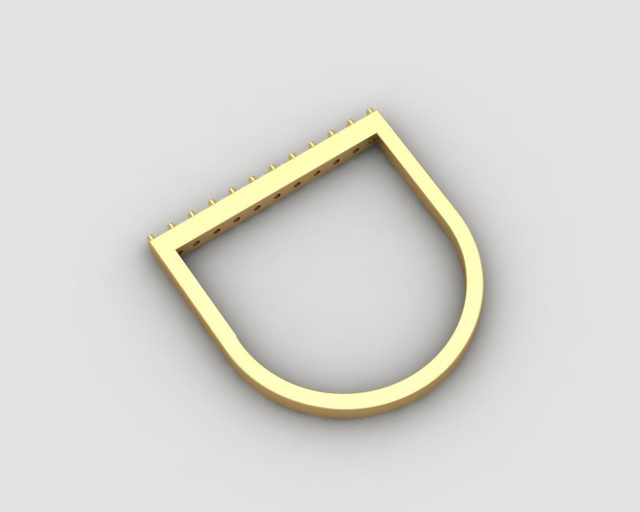 Minimal lightweight Line Ring 123-MW 3D print model_28