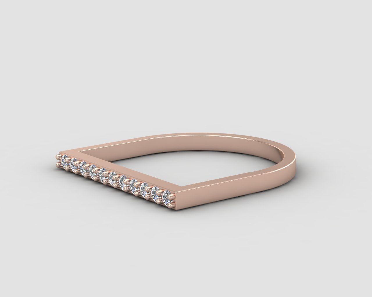 Minimal lightweight Line Ring 123-MW 3D print model_7