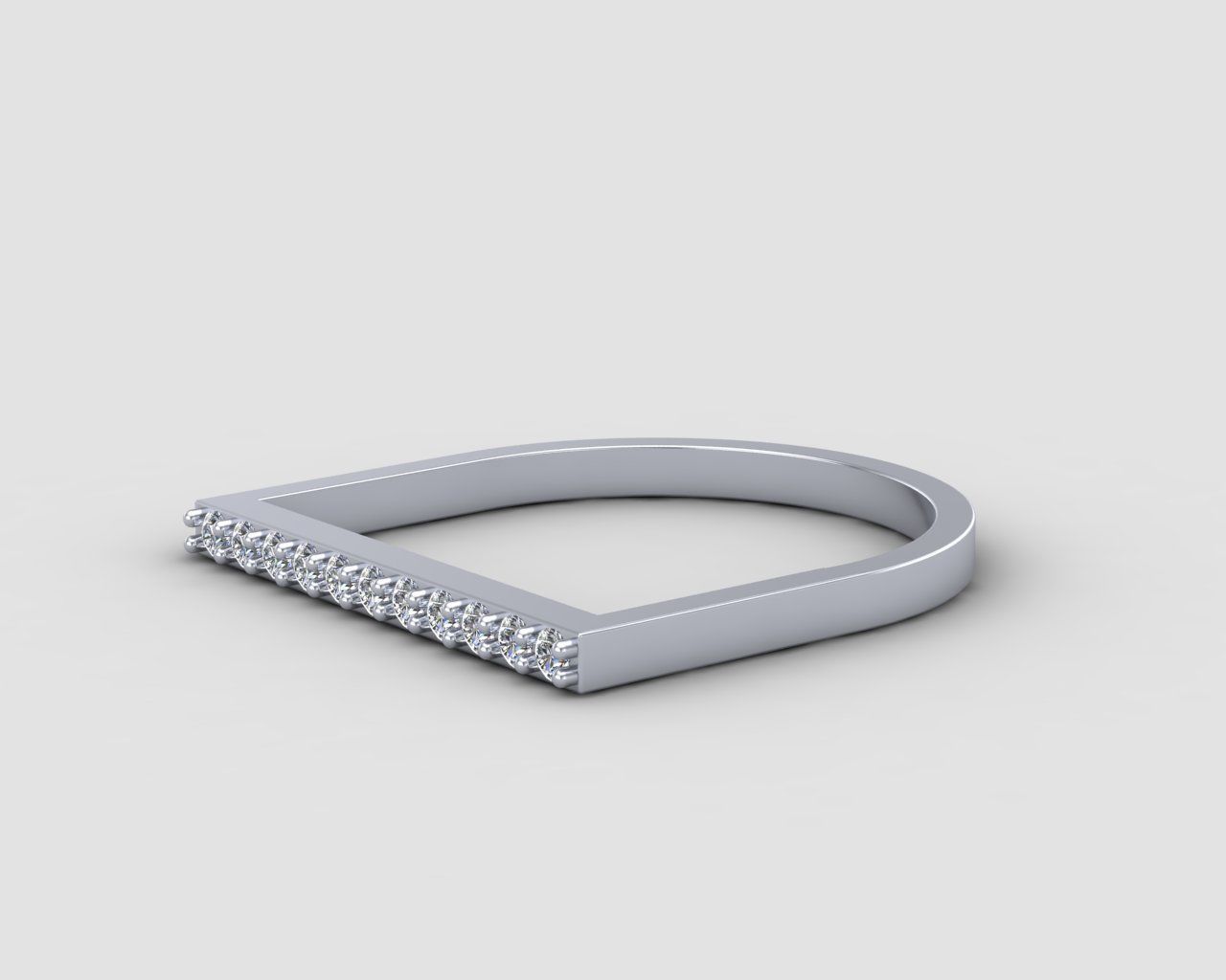 Minimal lightweight Line Ring 123-MW 3D print model_18