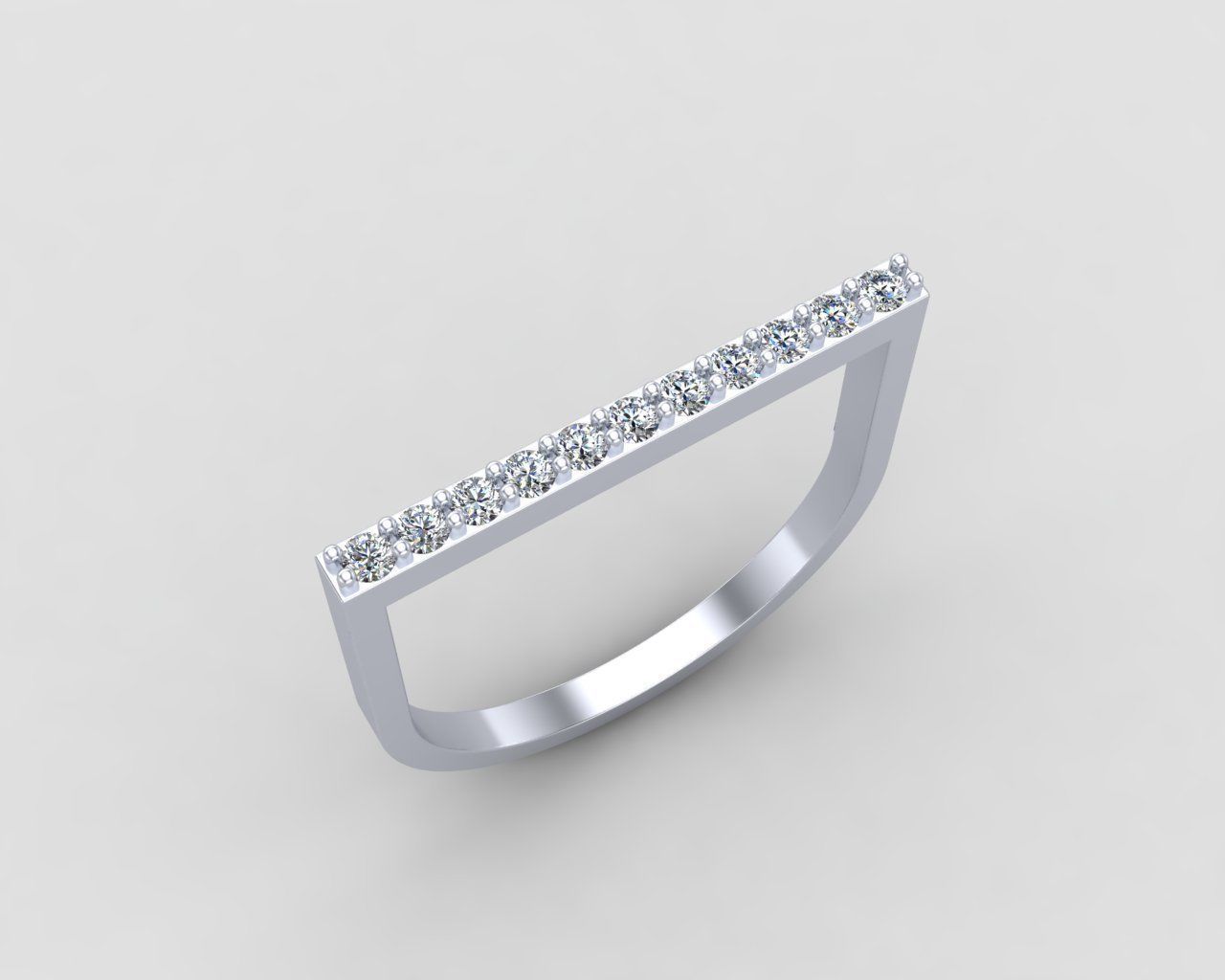 Minimal lightweight Line Ring 123-MW 3D print model_15