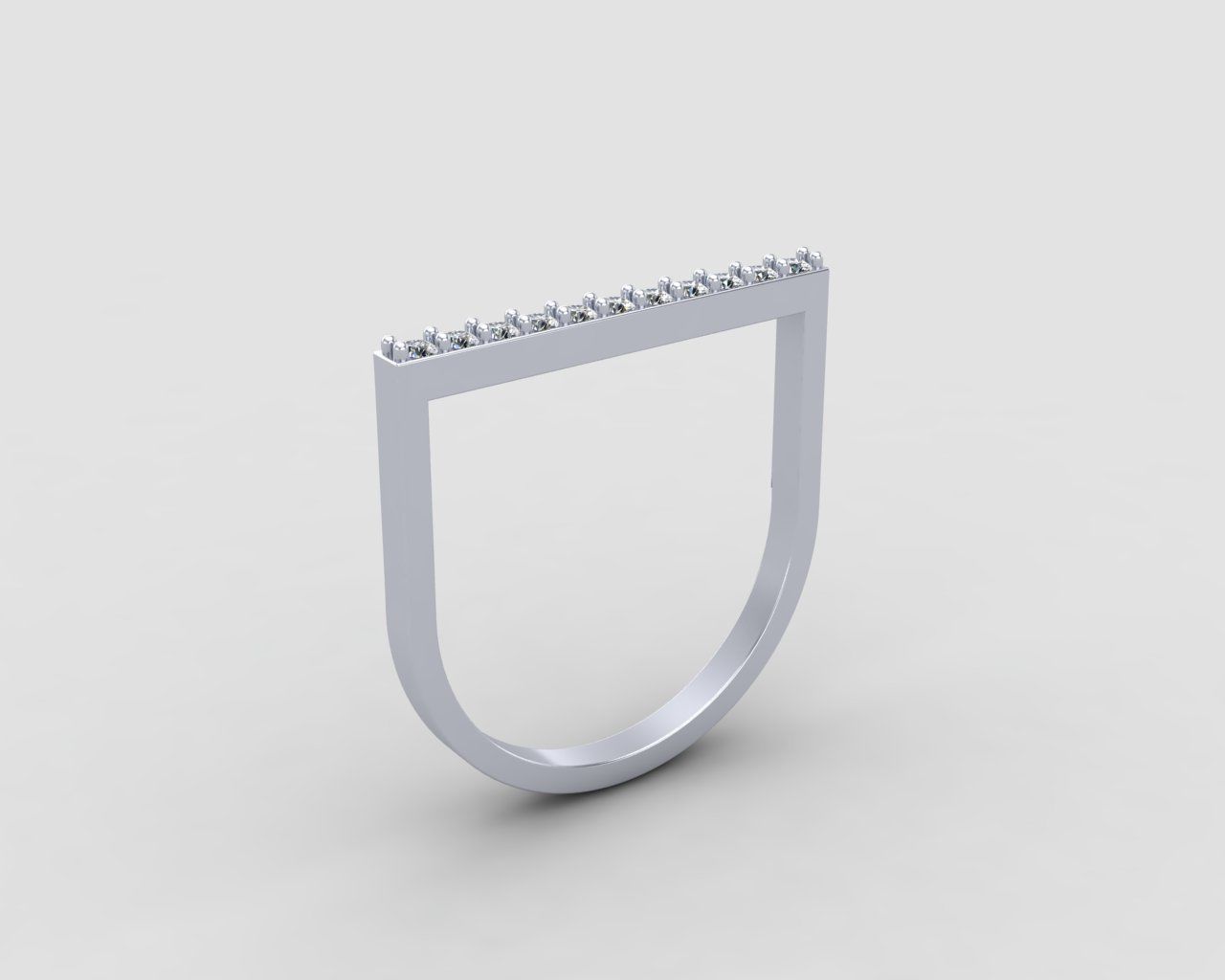 Minimal lightweight Line Ring 123-MW 3D print model_13