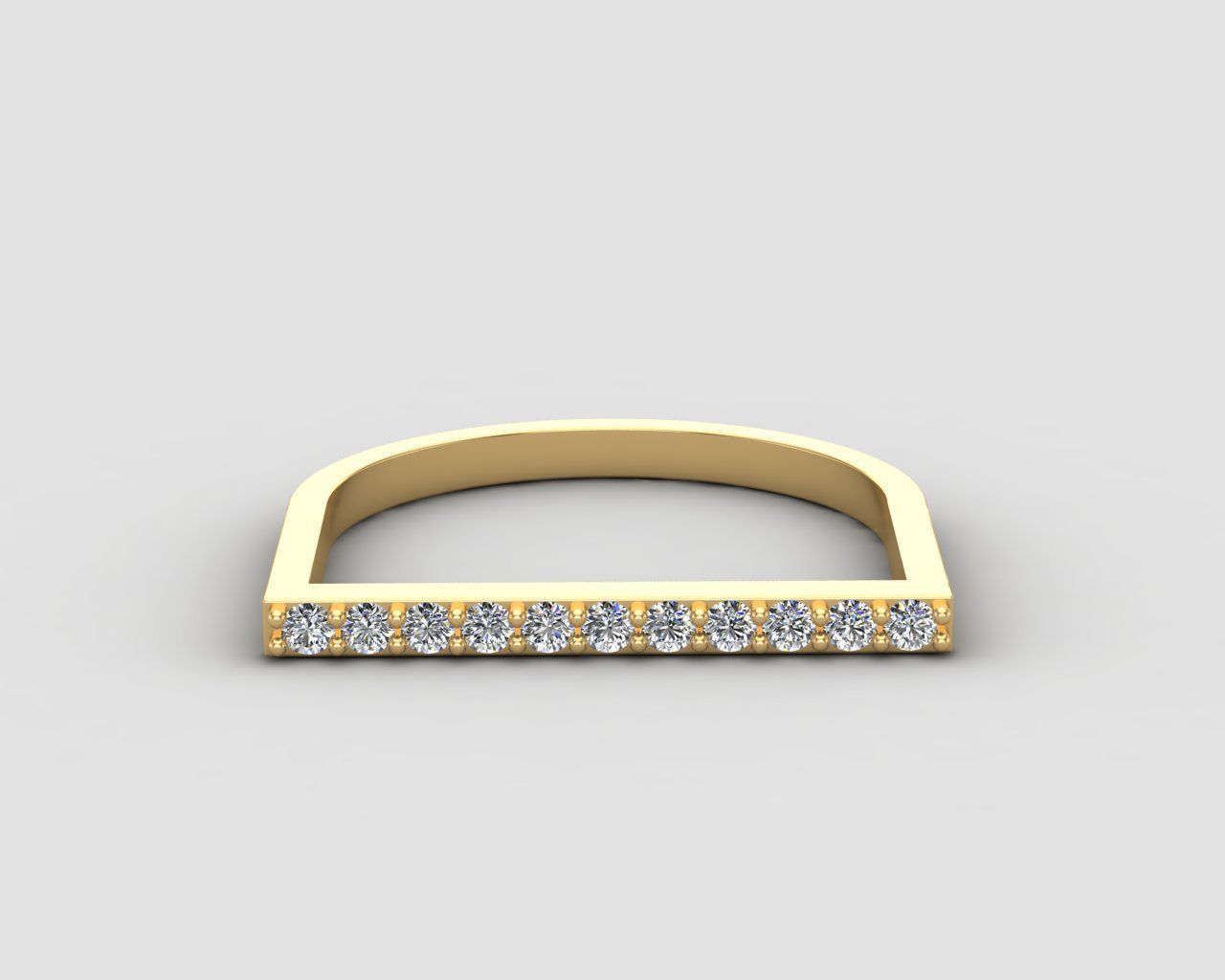 Minimal lightweight Line Ring 123-MW 3D print model_25