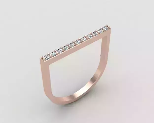 Minimal lightweight Line Ring 123-MW 3D print model