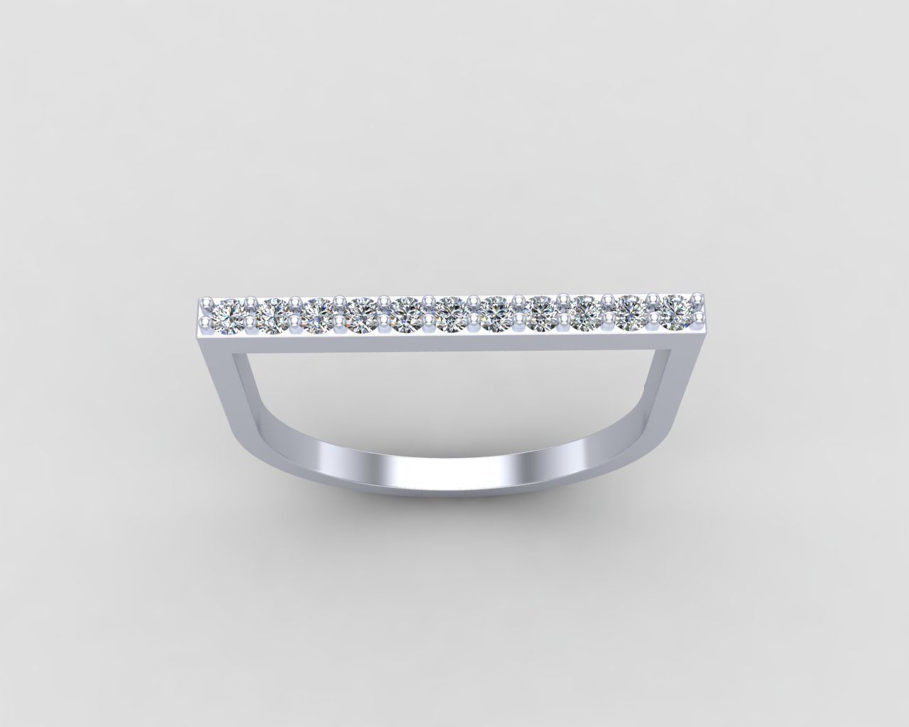 Minimal lightweight Line Ring 123-MW 3D print model_16