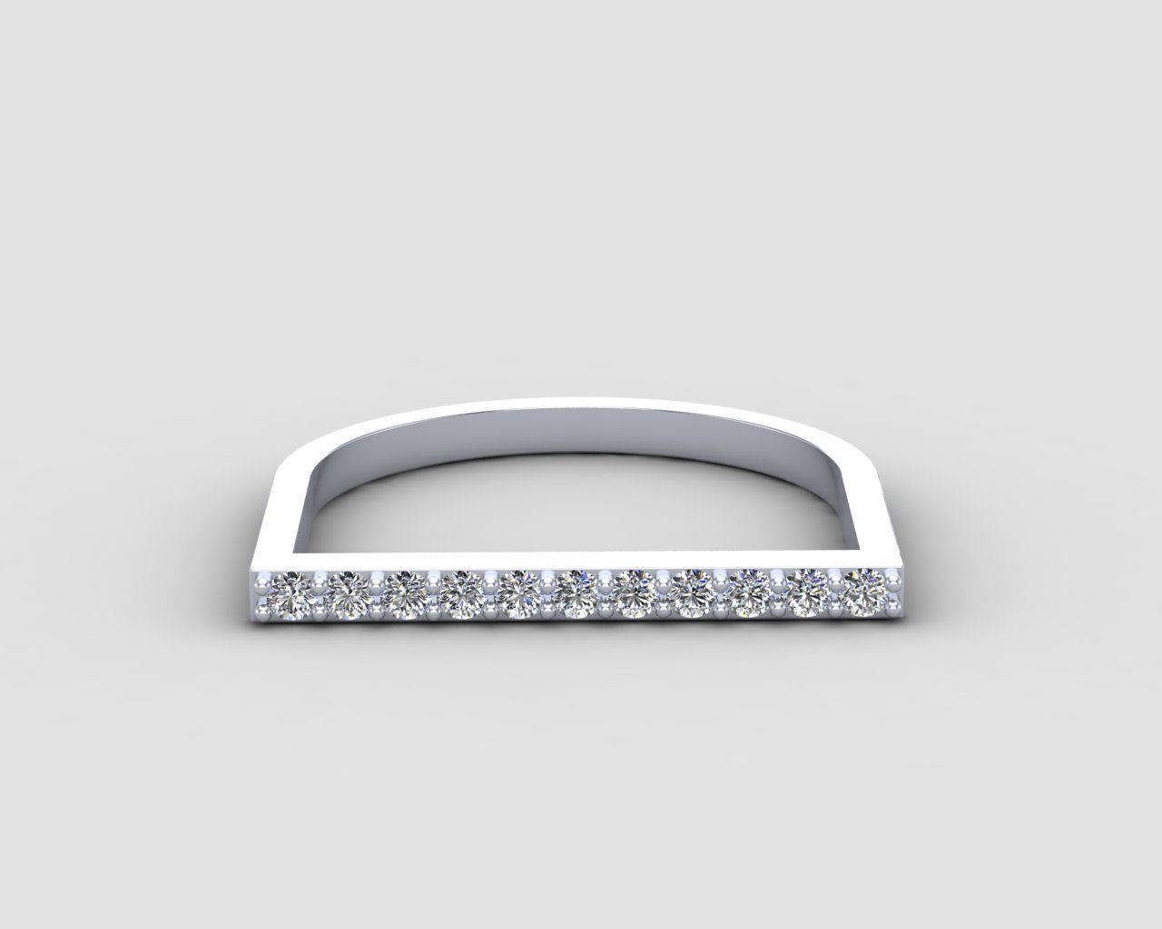Minimal lightweight Line Ring 123-MW 3D print model_17