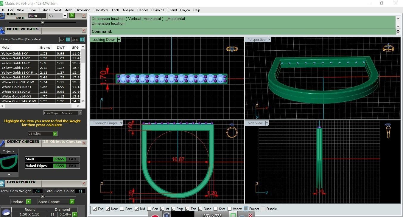 Minimal lightweight Line Ring 123-MW 3D print model_2