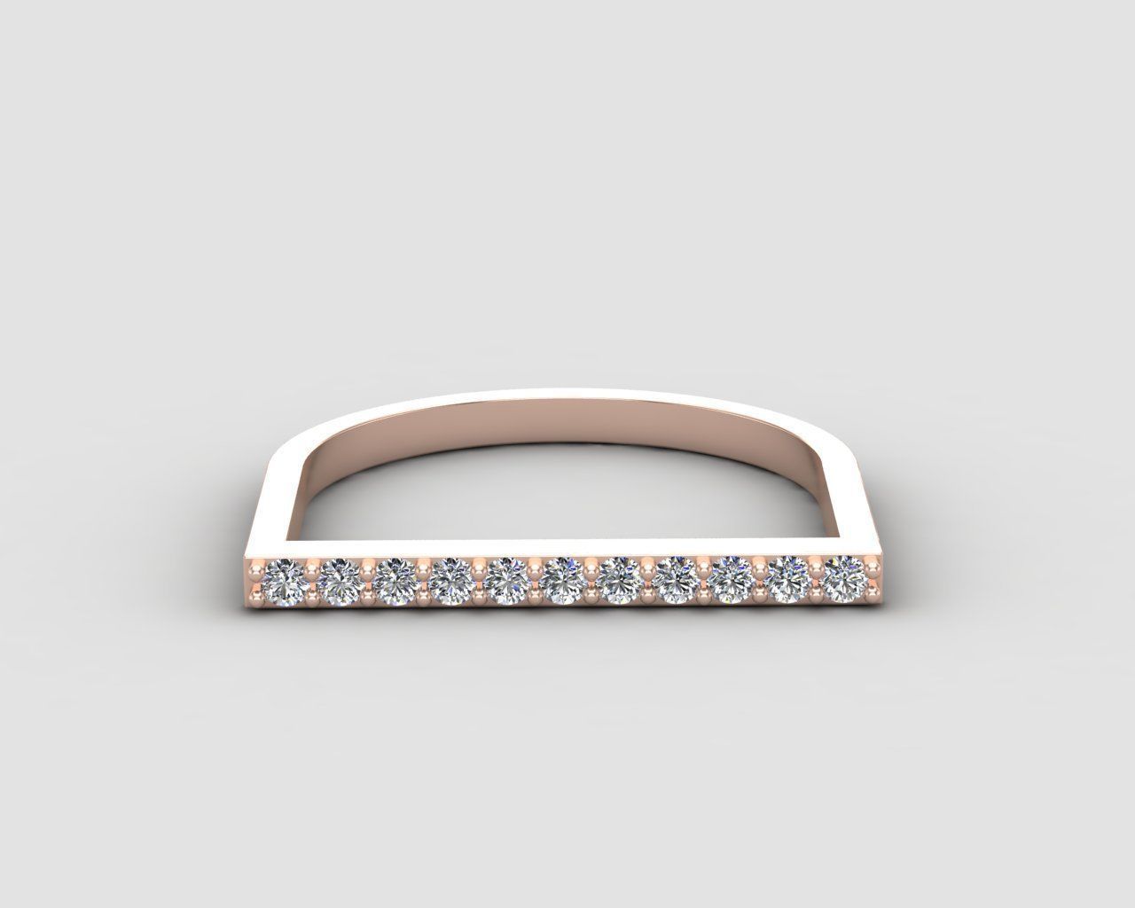 Minimal lightweight Line Ring 123-MW 3D print model_6