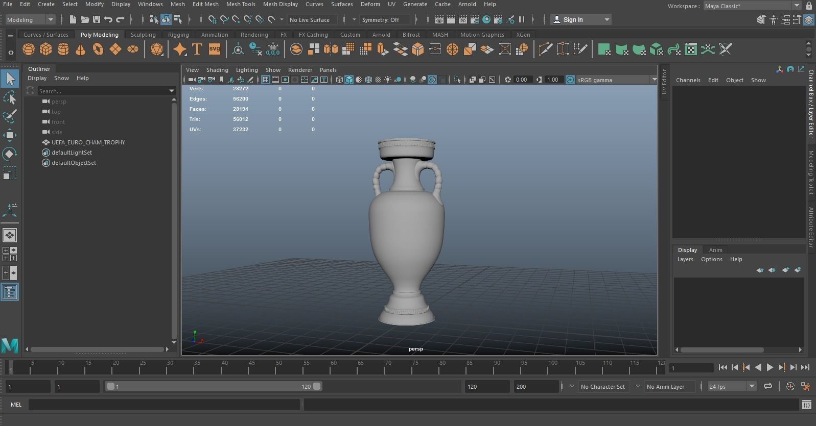 UEFA European Championship Trophy 3D model_6