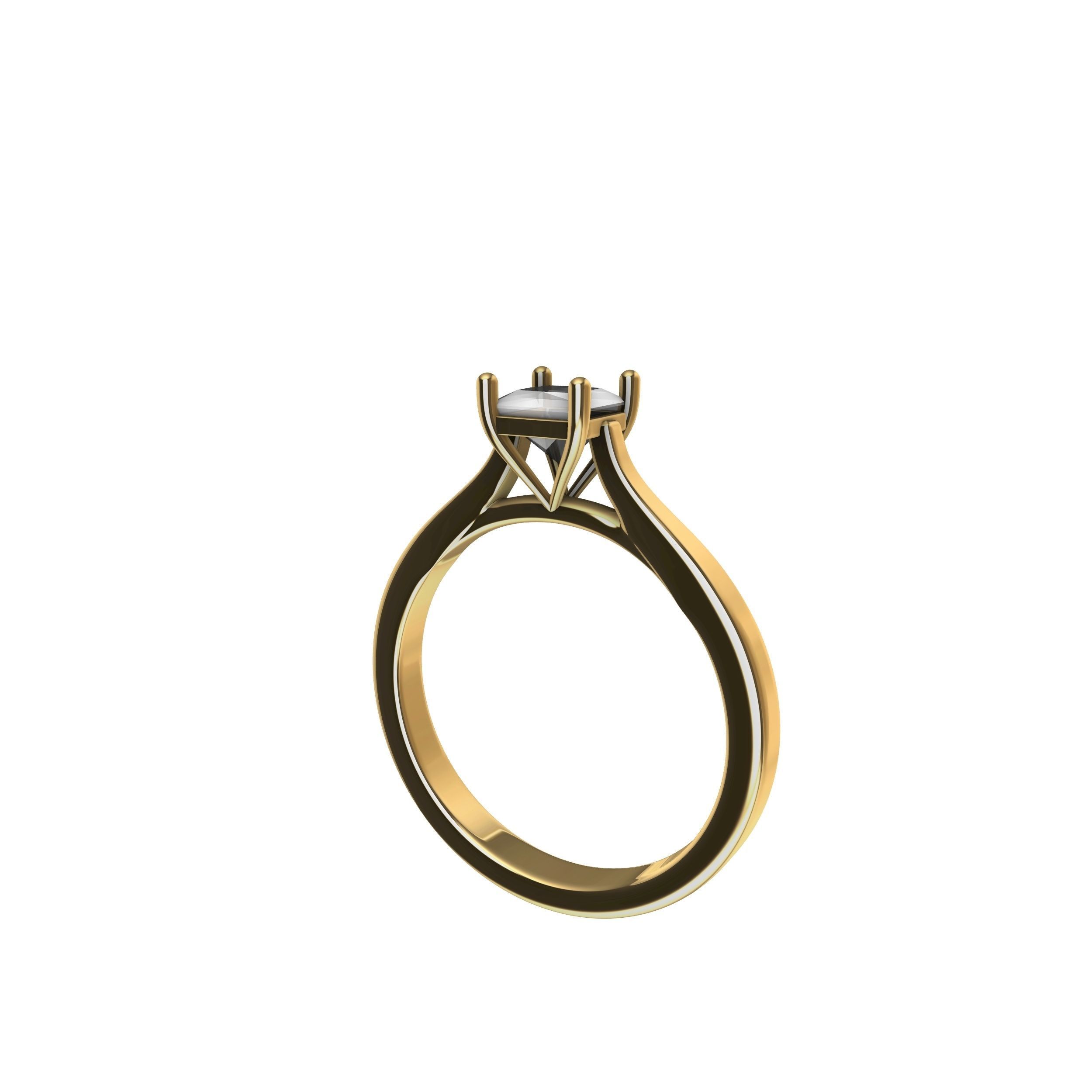 Princess Cut Engagement Ring 3D print model_18