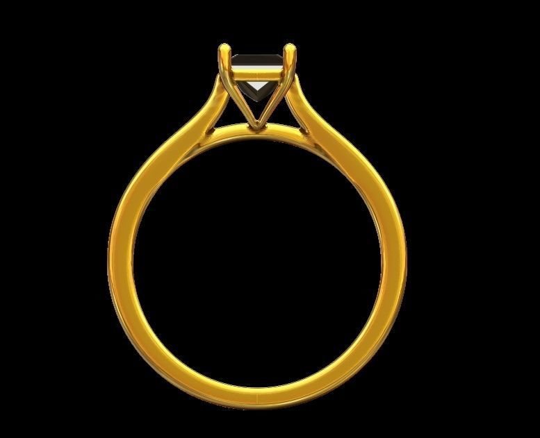 Princess Cut Engagement Ring 3D print model_1