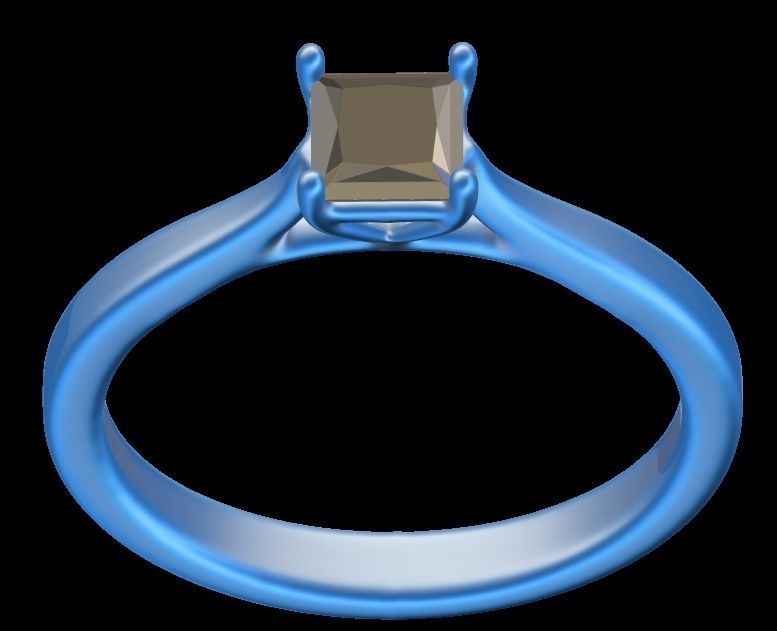 Princess Cut Engagement Ring 3D print model_6
