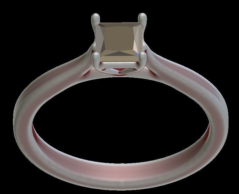 Princess Cut Engagement Ring 3D print model_9