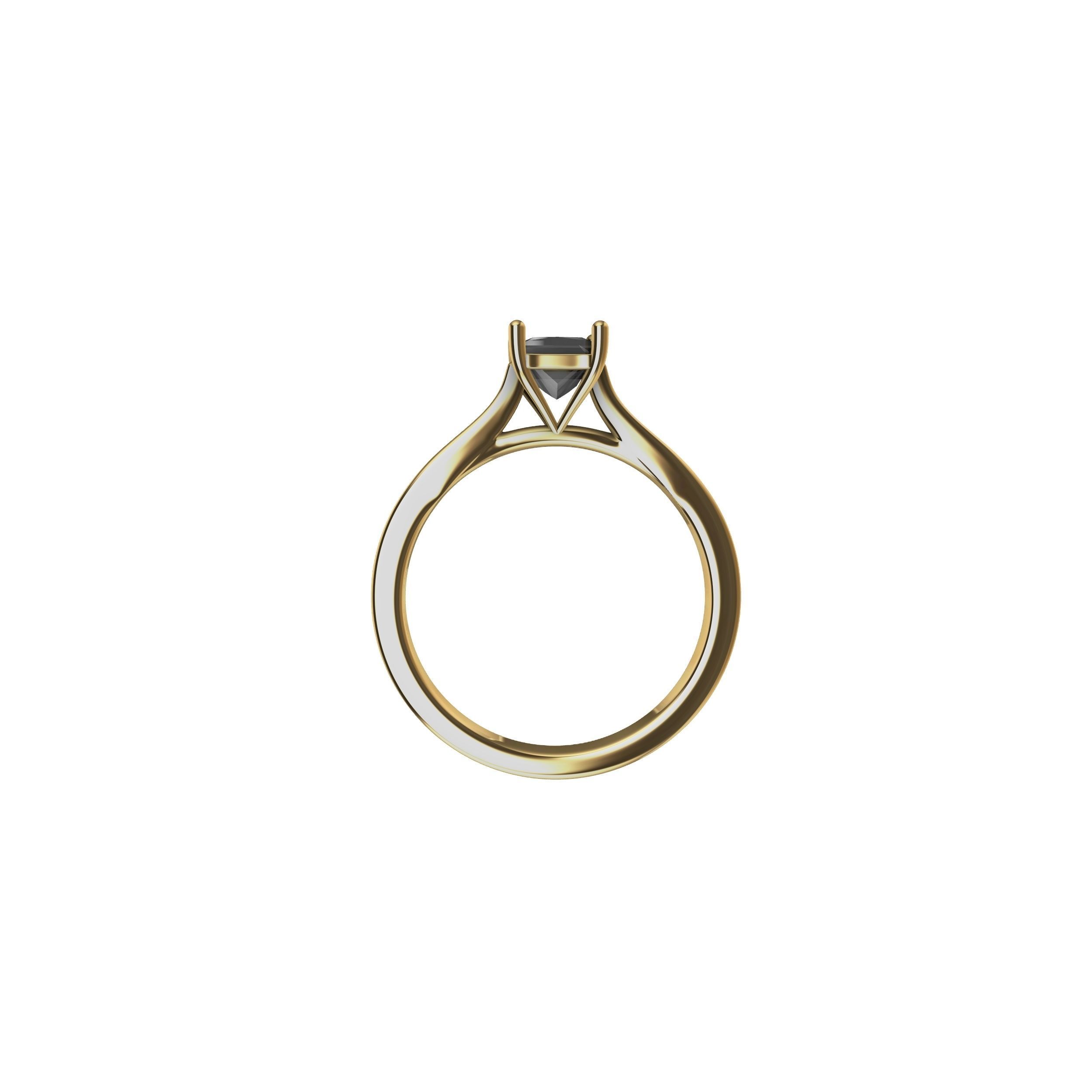 Princess Cut Engagement Ring 3D print model_15