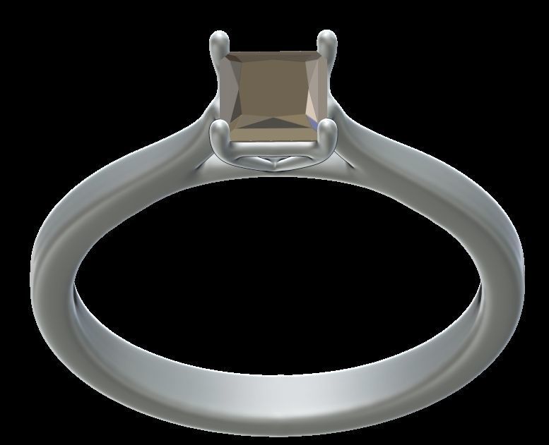 Princess Cut Engagement Ring 3D print model_12