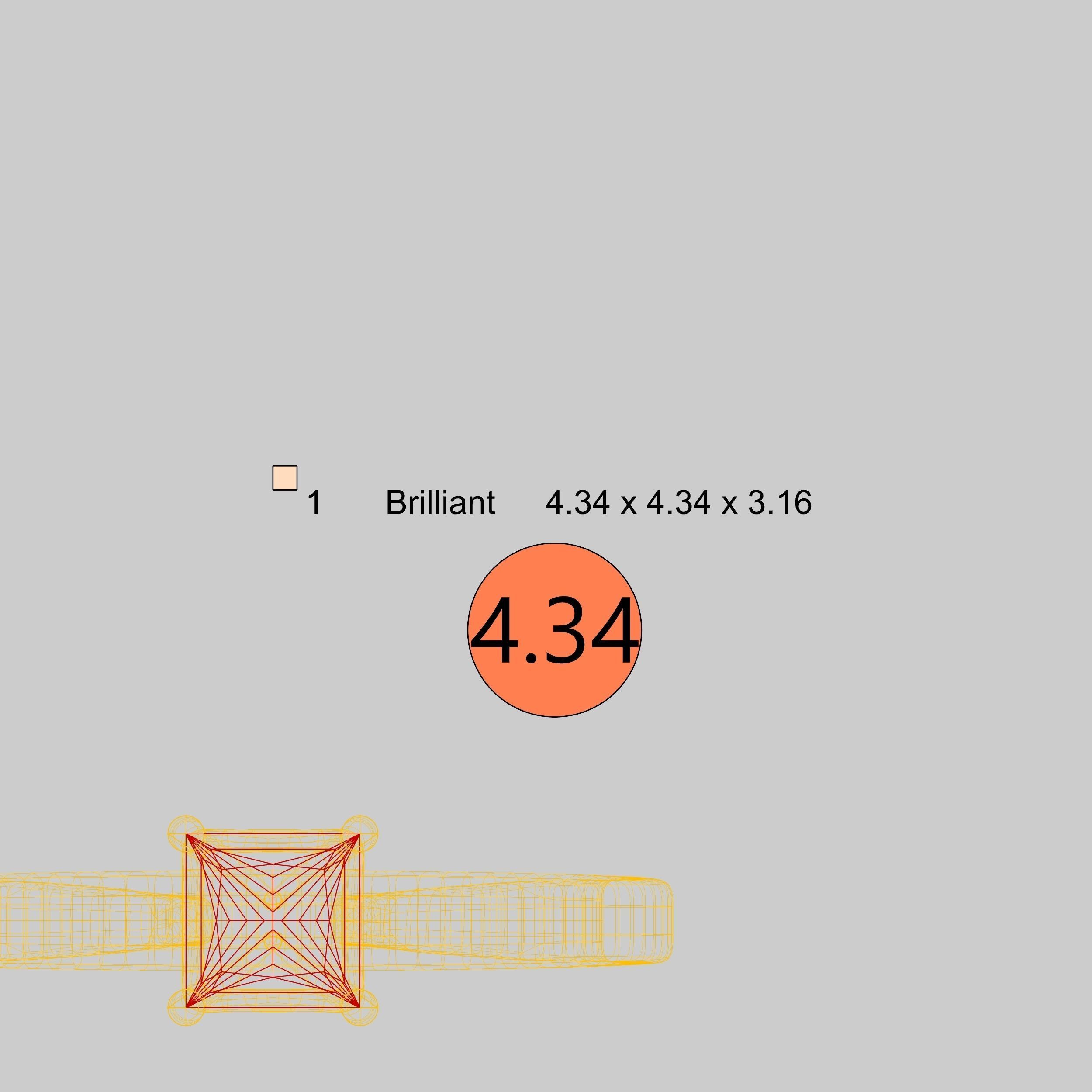 Princess Cut Engagement Ring 3D print model_25