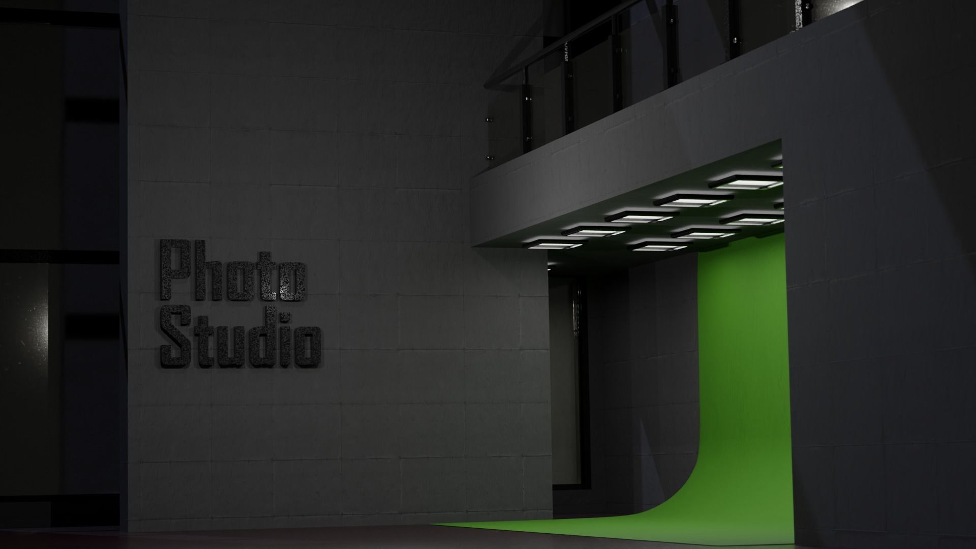 Photo Studio Building Low-poly 3D model_3