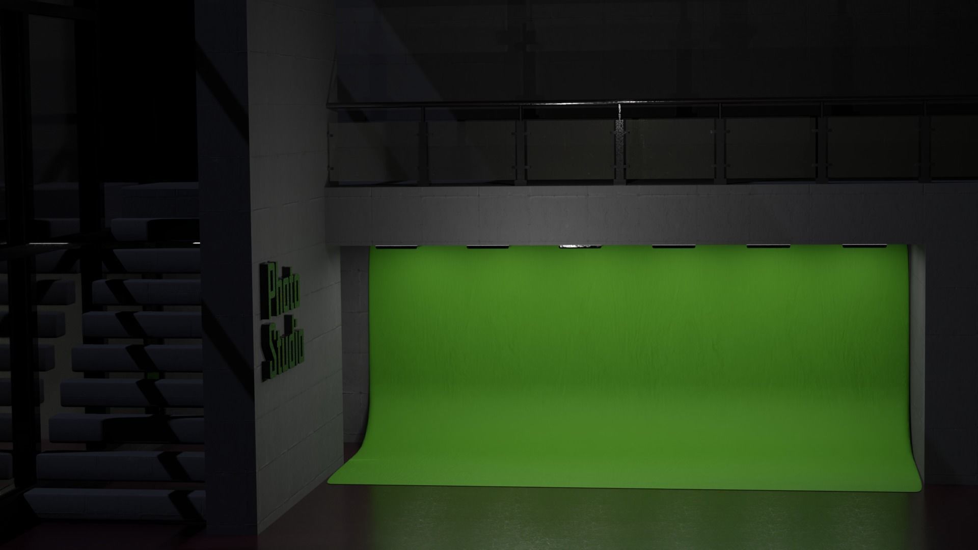 Photo Studio Building Low-poly 3D model_5