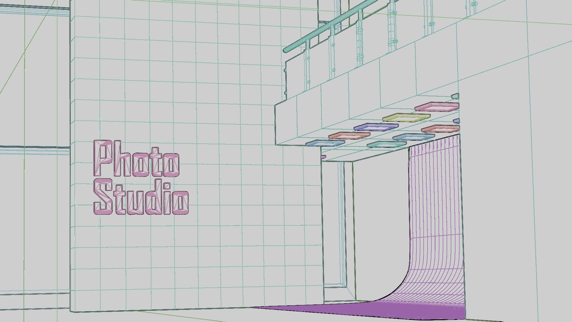 Photo Studio Building Low-poly 3D model_7