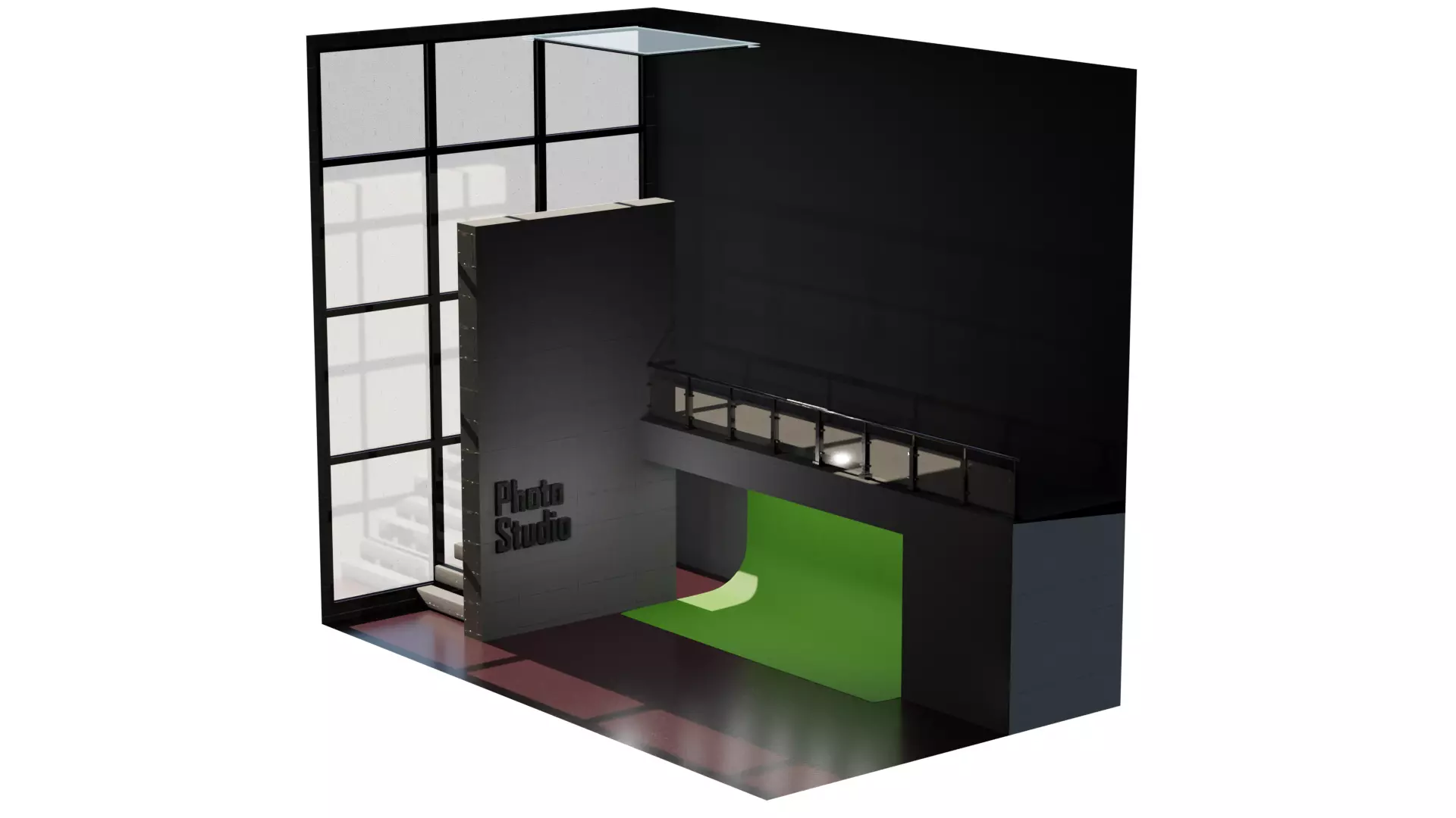 Photo Studio Building Low-poly 3D model_0