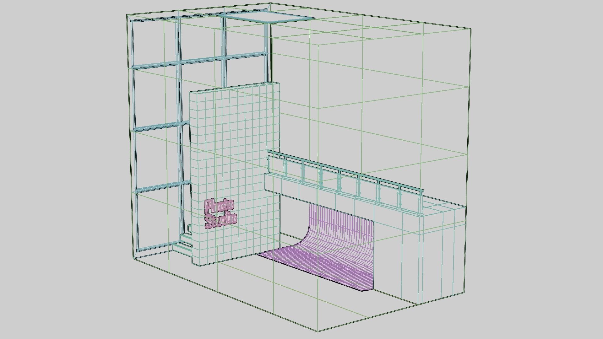 Photo Studio Building Low-poly 3D model_6