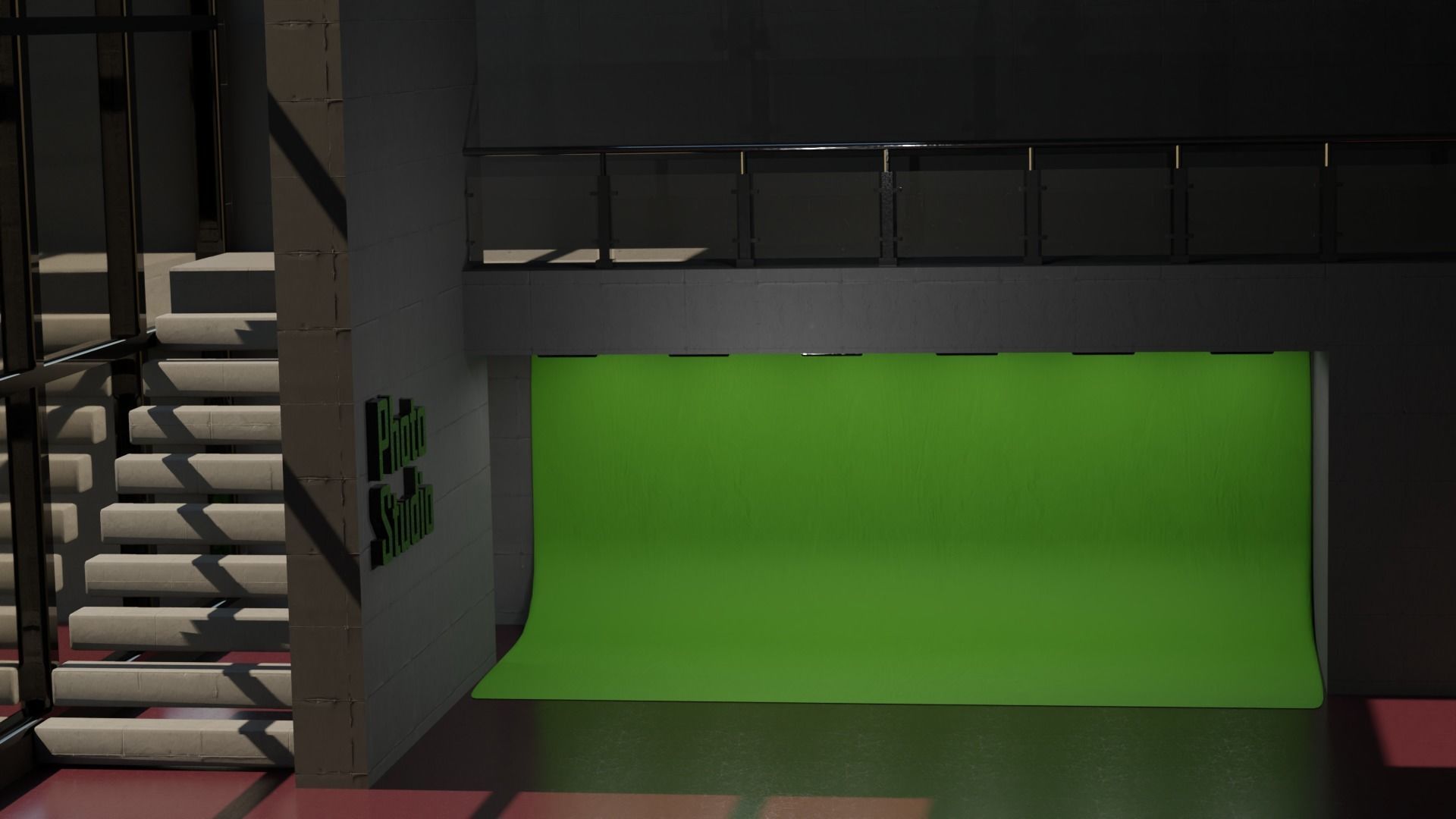 Photo Studio Building Low-poly 3D model_4